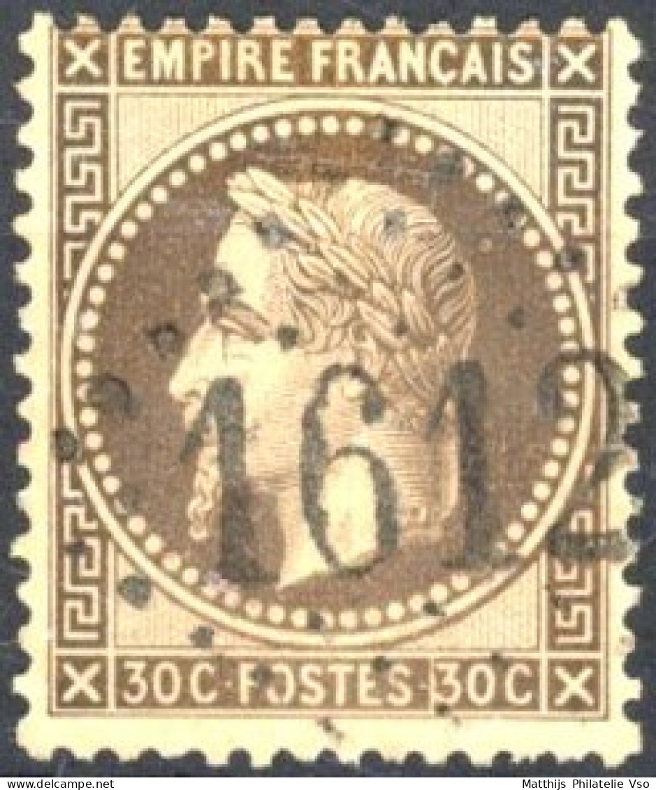 [O SUP] N° 30, 30c Brun - Superbe Obl Centrale 'GC1612' Gaillefontaine - 1863-1870 Napoléon III. Laure