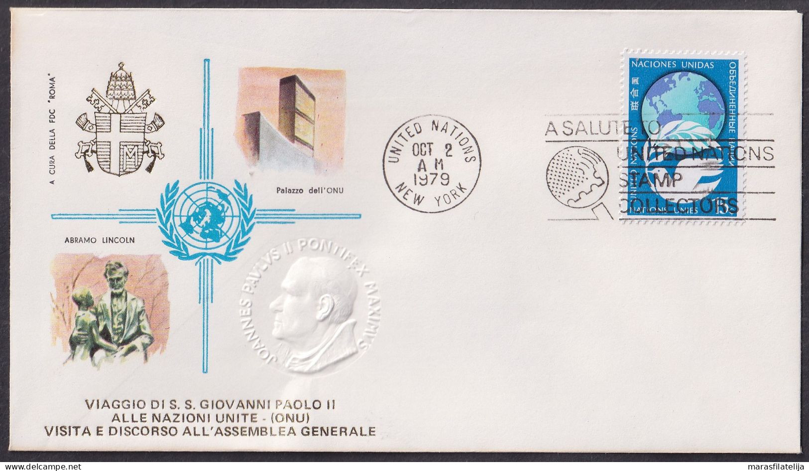 Vatican United Nations 1979, Pope Paul John II Visit New York, Special Cover - Sonstige & Ohne Zuordnung