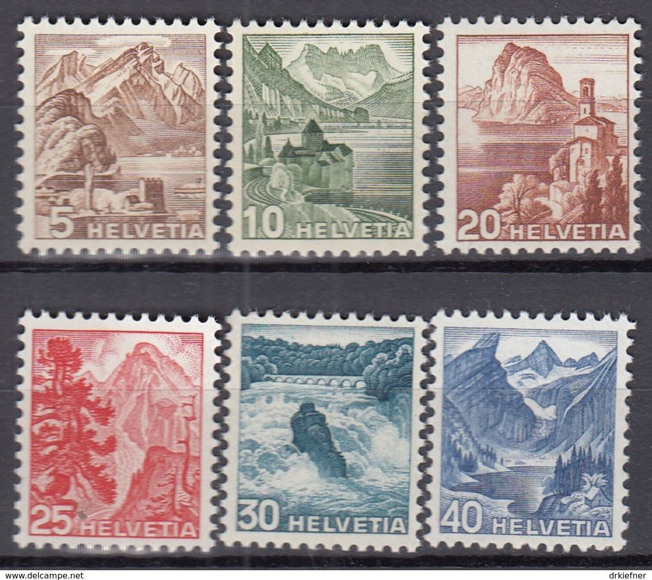 SCHWEIZ  500-505, Postfrisch **, Landschaften 1948 - Unused Stamps