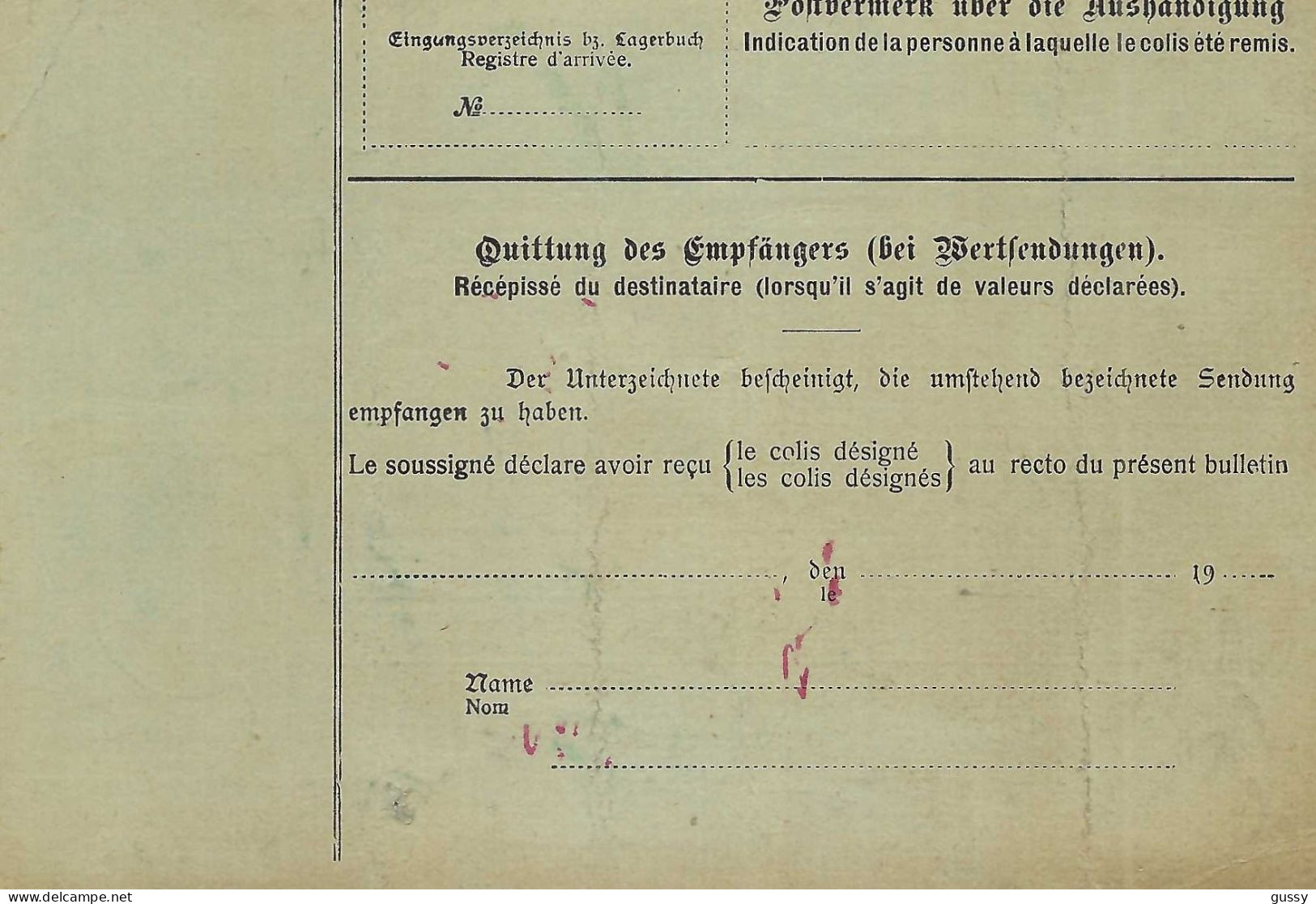 ALLEMAGNE Ca.1908: Bulletin D'Expédition De Zwickau Pour Genève (Suisse) - Briefe U. Dokumente