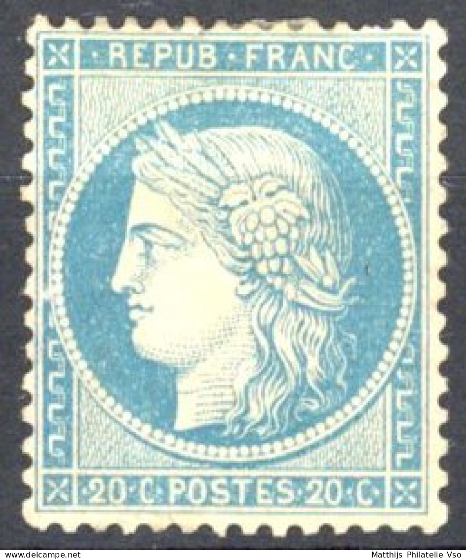 [(*) SUP] N° 37, 20c Bleu, TB Centrage - Superbe - Cote: 120€ - 1870 Siege Of Paris