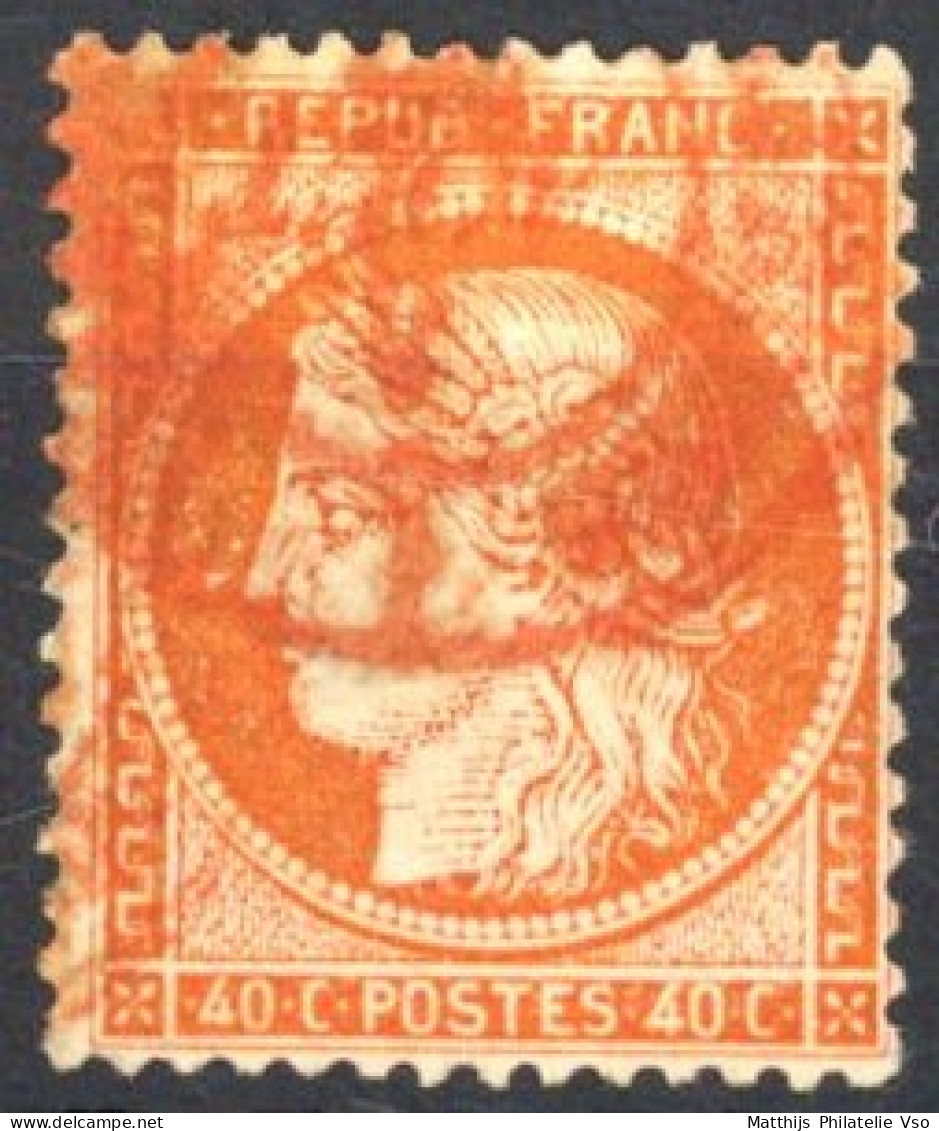 [O SUP] N° 38, 40c Orange - TB Obl Càd Rouge Des Imprimés - Cote: 60€ - 1870 Siège De Paris