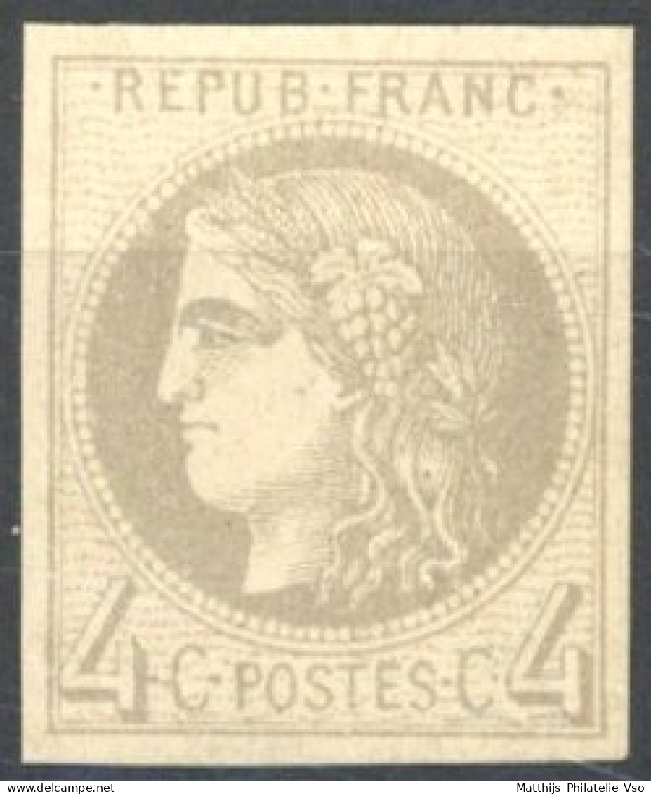 [* SUP] N° 41B, 4c Gris (report 2), Belles Marges, Signé Calves - Légère Trace - Cote: 400€ - 1870 Bordeaux Printing