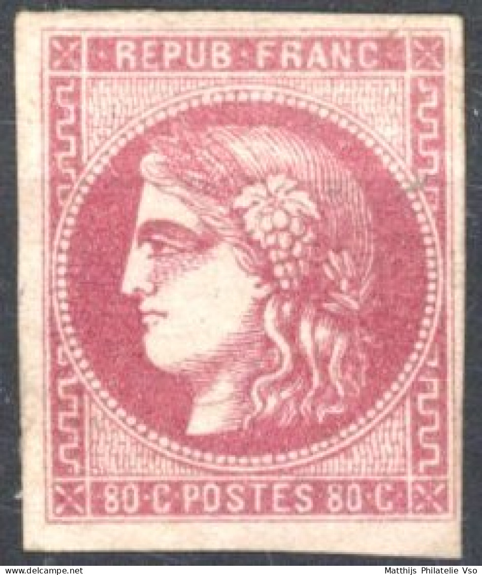 [* SUP] N° 49a, 80c Rose Clair, Belles Marges - Signé Brun - Cote: 725€ - 1870 Emission De Bordeaux