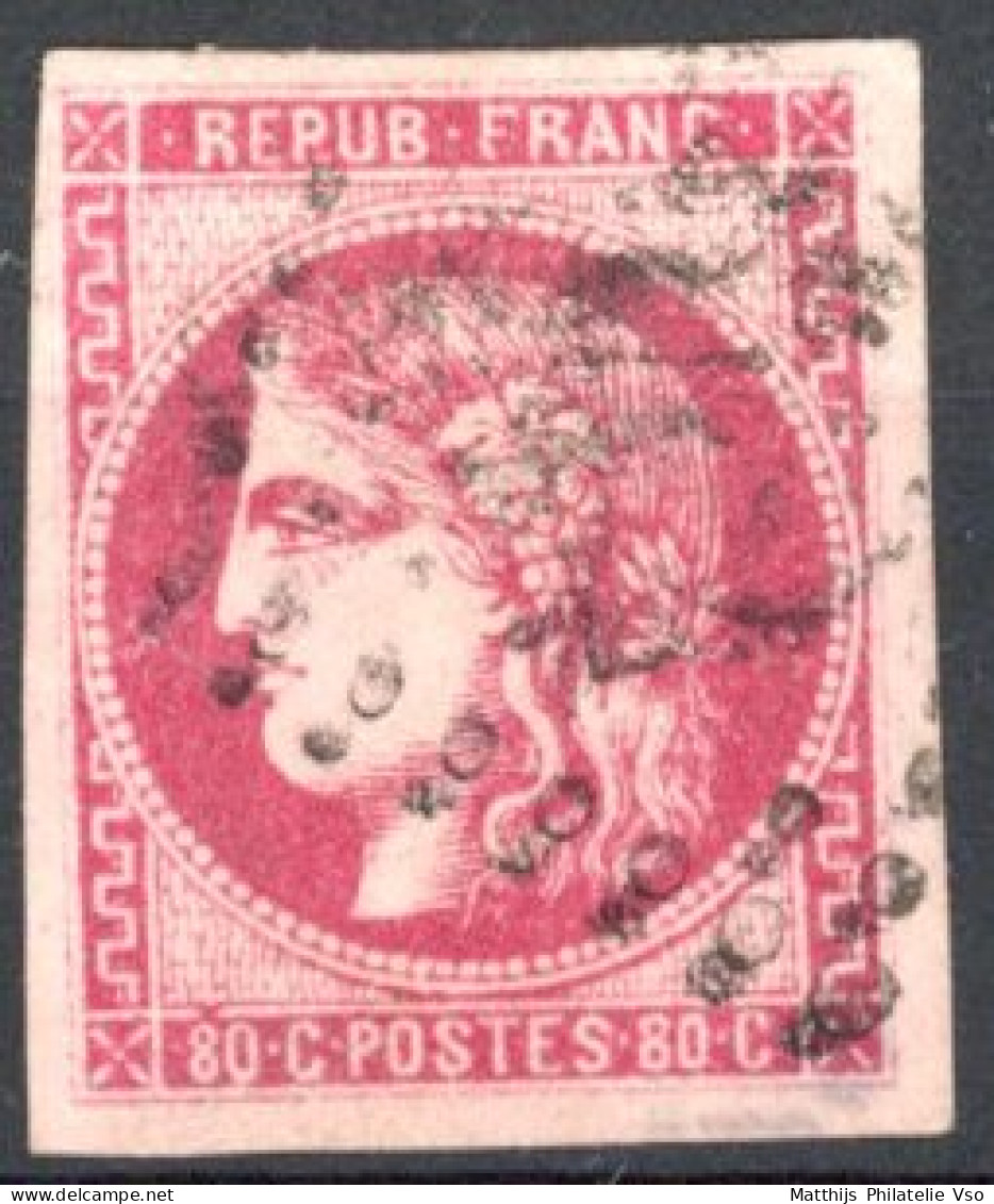 [O SUP] N° 49d, 80c Groseille, Belles Marges - Signé Calves - Cote: 550€ - 1870 Uitgave Van Bordeaux