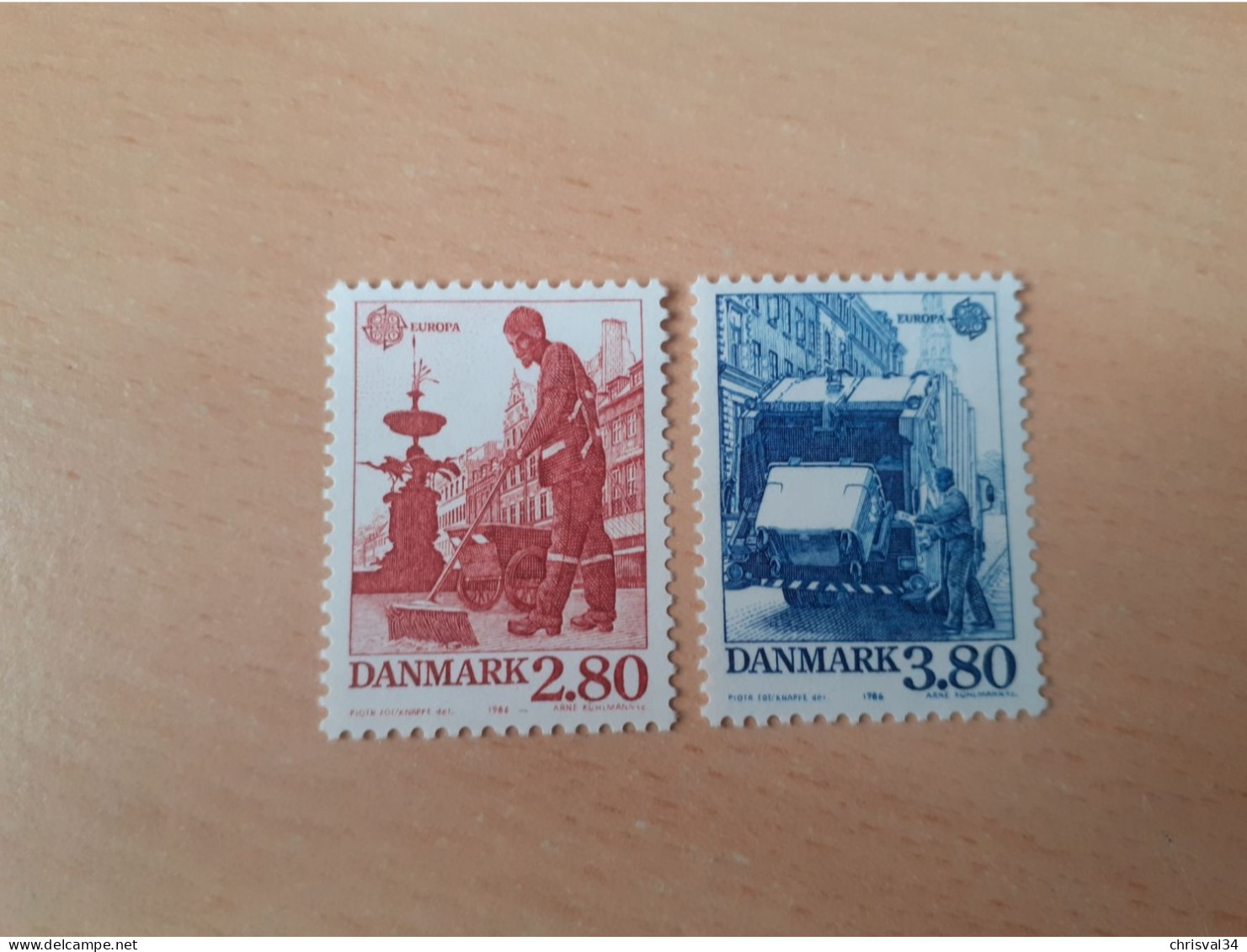 TIMBRES  DANEMARK    ANNEE   1986   N  881  /  882     NEUFS  LUXE** - 1986