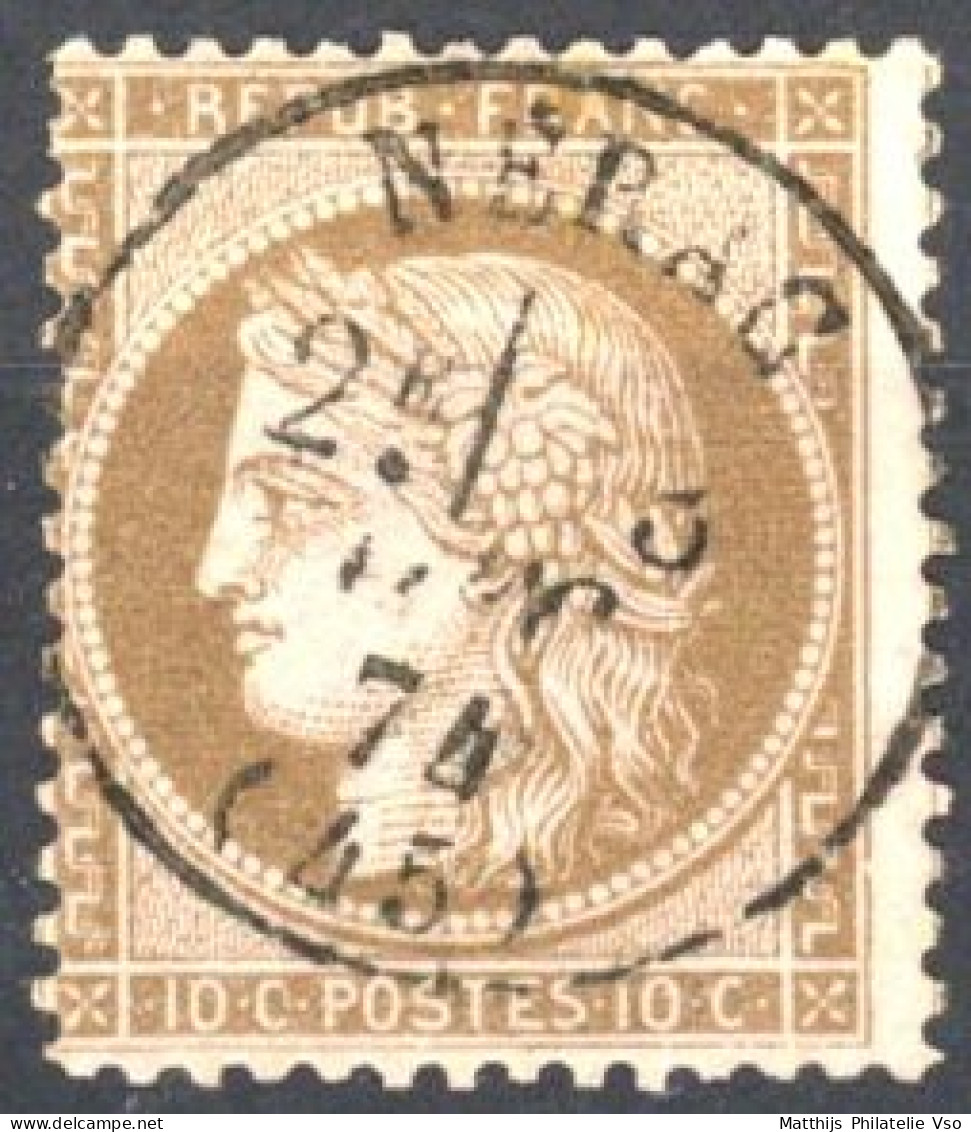 [O SUP] N° 54, 10c Brun Sur Rose Obl Concours C.à.d 'Nérac' - 1871-1875 Ceres