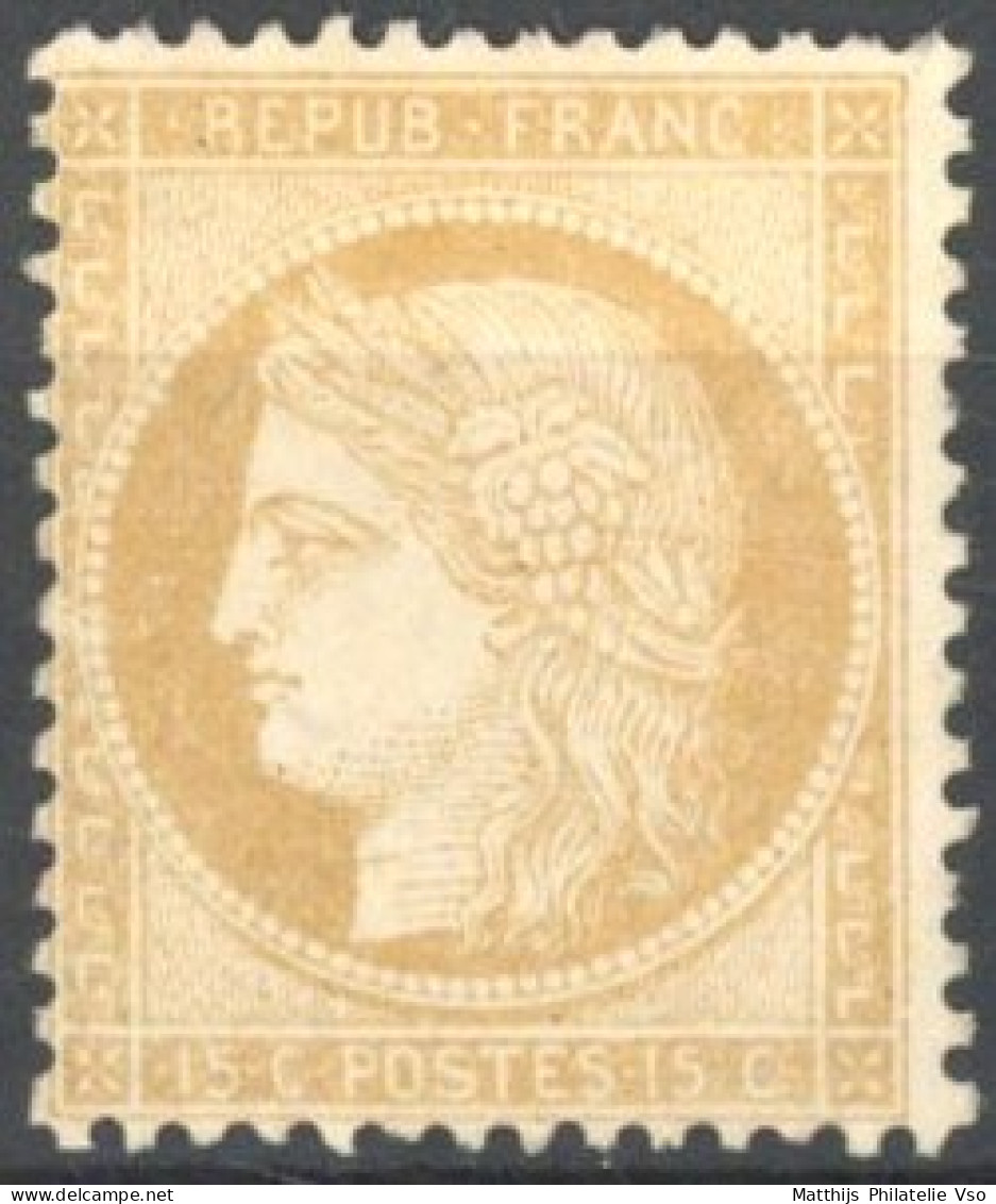 [** SUP] N° 59, 15c Bistre (petits Chiffres), Signé Calves - Fraîcheur Postale. Cote *725 € - 1871-1875 Ceres