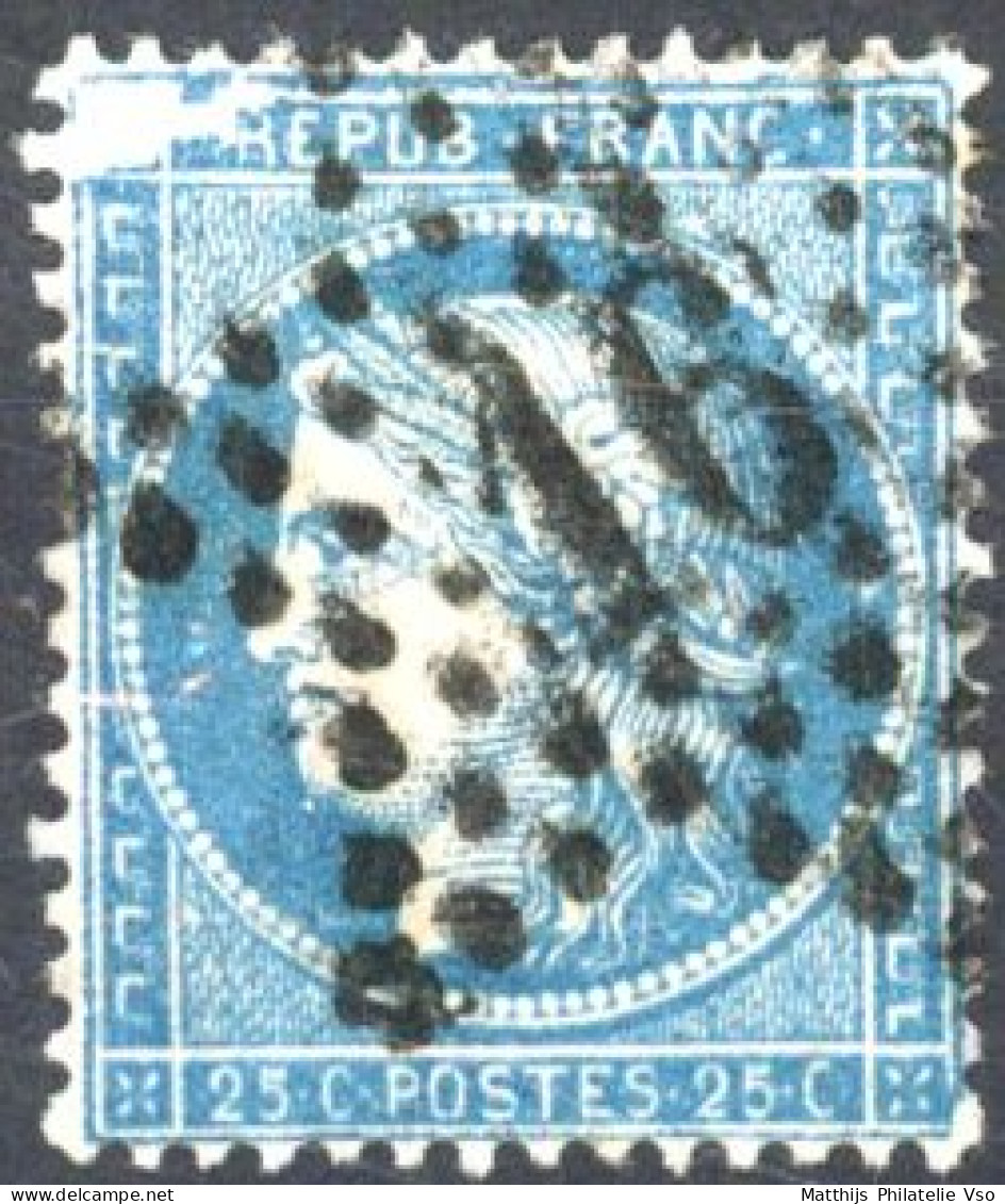 [O SUP] N° 60A-Cu, 25c Bleu Type I Avec Gros Manque D'impression En Haut à Gauche - 1871-1875 Cérès