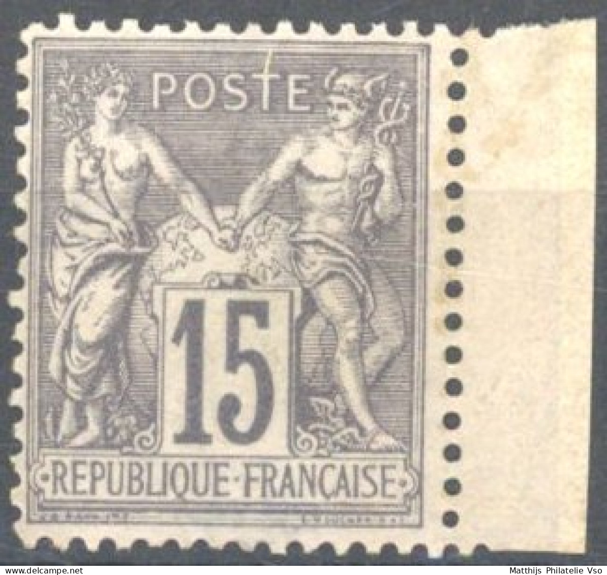 [** SUP] N° 77, 15c Gris (II), Bdf Et Signé Calves - Fraîcheur Postale - Cote: 1800€ - 1876-1898 Sage (Type II)