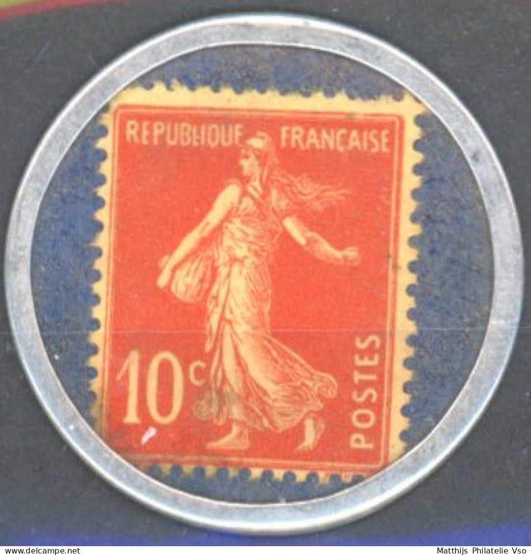 [(*) SUP] N° 138, 10c Rouge, Timbre Monnaie - Credit Lyonnais - 1903-60 Säerin, Untergrund Schraffiert