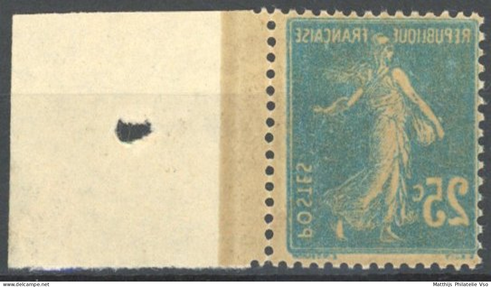 [** SUP] N° 140s, 25c Bleu - Impression Recto Verso - 1903-60 Sower - Ligned