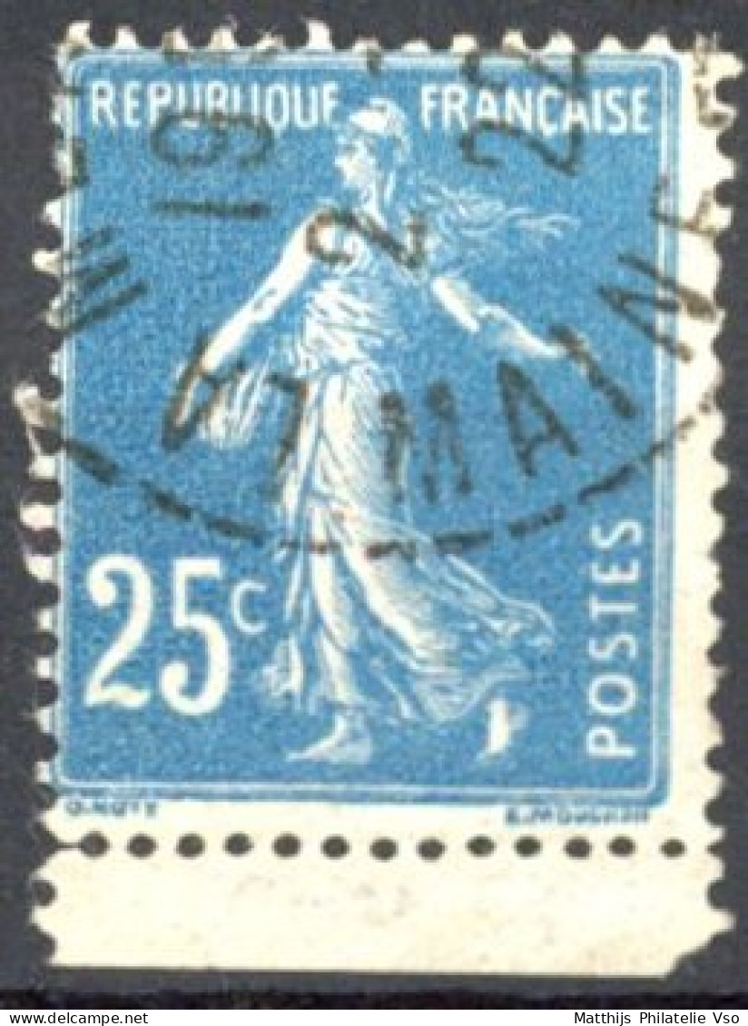 [O SUP] N° 140C, 25c Bleu, Type IB. Bdf - Signé - Cote: 50€ - 1903-60 Semeuse Lignée