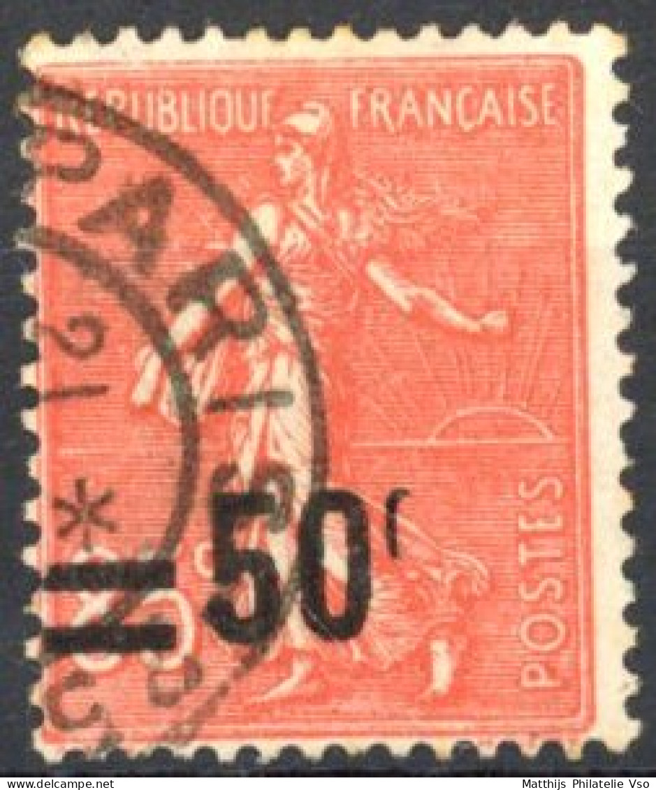 [O SUP] N° 221-cu, 50/85c Rouge -  Lire 50I Au Lieu De 50c - 1903-60 Sower - Ligned