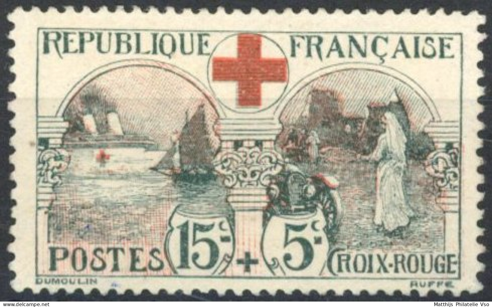 [* SUP] N° 156, Croix-Rouge - Légère Trace Et Bon Centrage - Cote: 140€ - Other & Unclassified