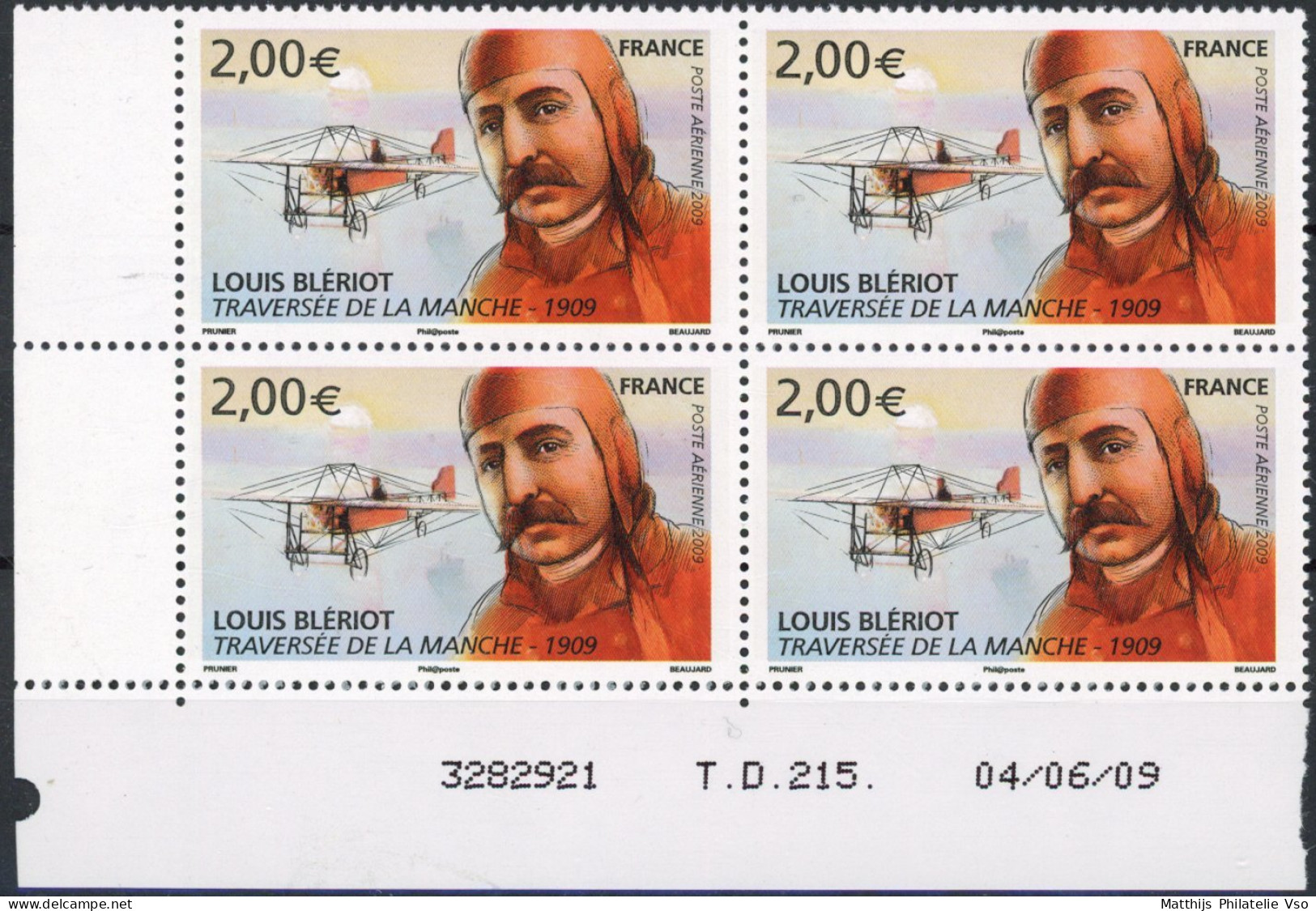 [** SUP] PA72, Louis Blériot En Bloc De 4 - Coin Daté (faciale : 8€) - Autres & Non Classés