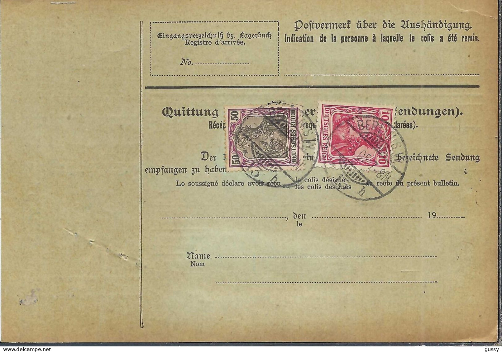 ALLEMAGNE Ca.1905: Bulletin D'Expédition De Berlin Pour Genève (Suisse) - Lettres & Documents