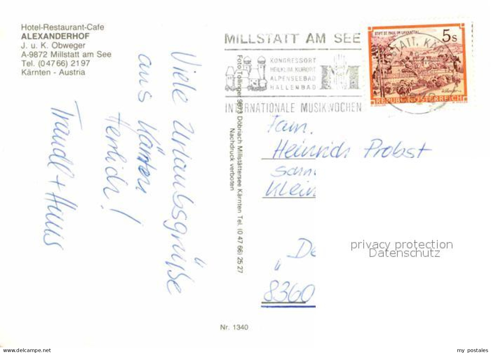 72693511 Millstatt Millstaettersee Hotel Alexanderhof Cafe Millstatt - Altri & Non Classificati