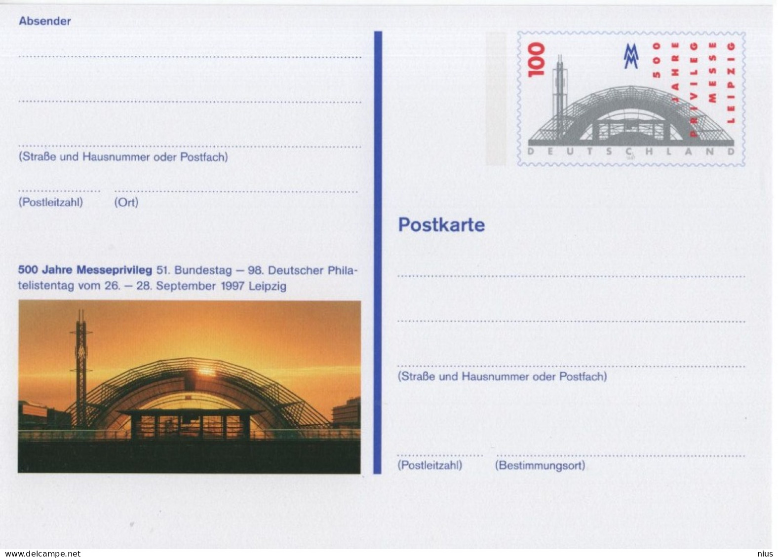 Germany Deutschland 1997 500 Jahre Messeprivileg Leipzig - Postkarten - Ungebraucht