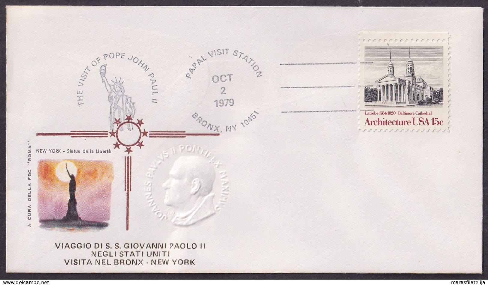 Vatican USA 1979, Pope Paul John II Visit - Bronx, Special Cover - Sonstige & Ohne Zuordnung