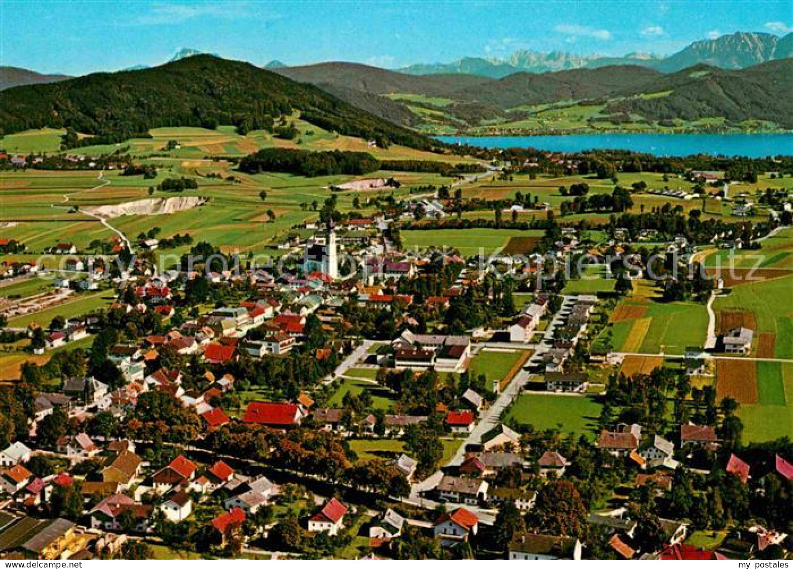 72693441 Georgen Attergau Sankt Attersee Luftaufnahme Kirche Georgen Attergau Sa - Sonstige & Ohne Zuordnung