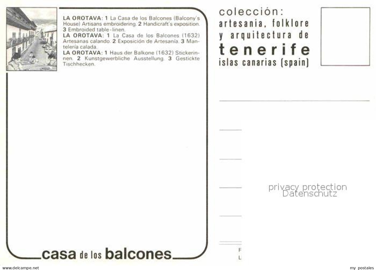 72693384 Orotava Tenerife Casa Los Balcones Stickerinnen Tischdecken Orotava Ten - Andere & Zonder Classificatie