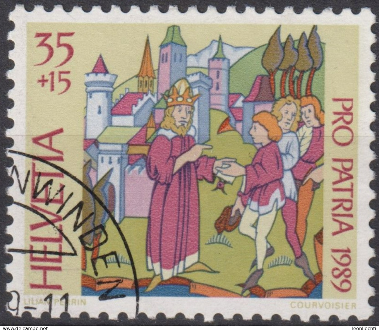 1989 Schweiz Pro Patria, Bilderchronik, Tschachtlan-Chronik 1470 ⵙ Zum:CH B223, Mi:CH 1393, Yt: CH 1319 - Used Stamps