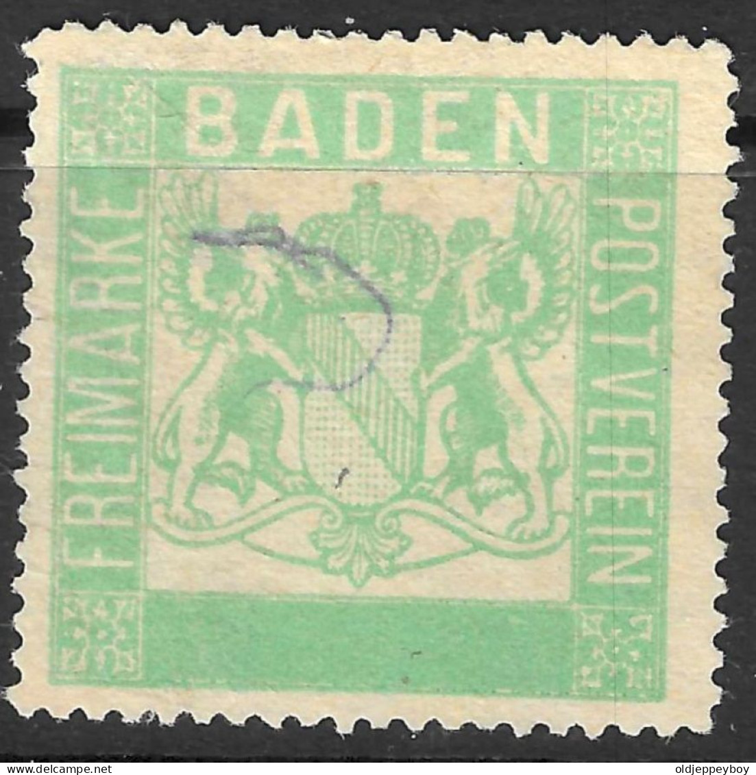 Germany Deutschland Freimarke Postverein Baden Ohne Wertangabe (*) Ohne Gummi/mint No Gum Wappe Coat Of Arms - Otros & Sin Clasificación