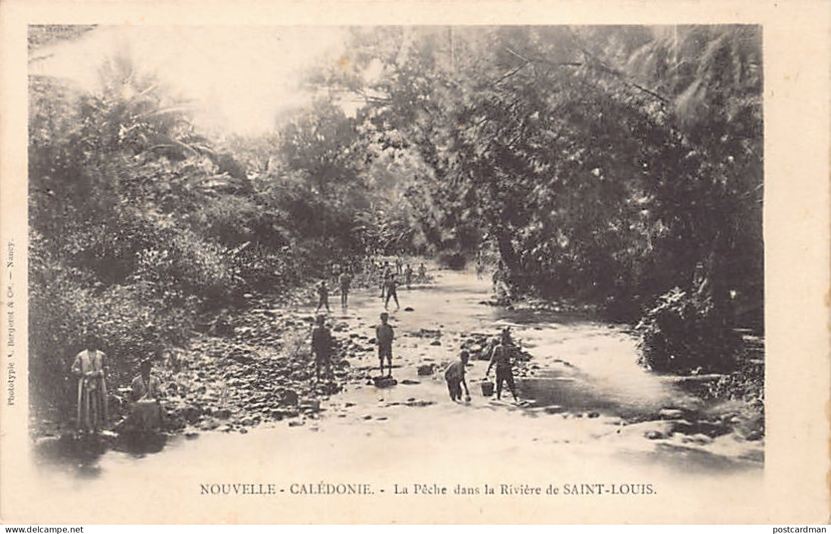 Nouvelle-Calédonie - La Pêche Dans La Rivière Saint-Louis - Ed. A. Bergeret  - Nouvelle Calédonie