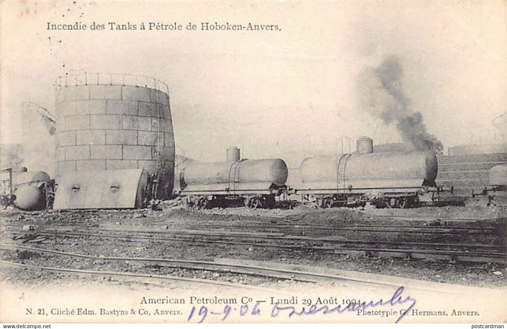 HOBOKEN (Antwerpen) Brand Van Olietanks 29 Augustus 1904 - American Petroleum Co. - Antwerpen