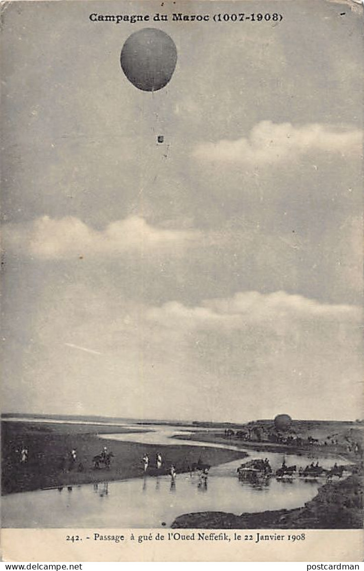 Campagne Du Maroc (1907-1908) - Ballon - Passage à Gué De L'Oued Neffefik, Le 22 Janvier 1908 - Other & Unclassified