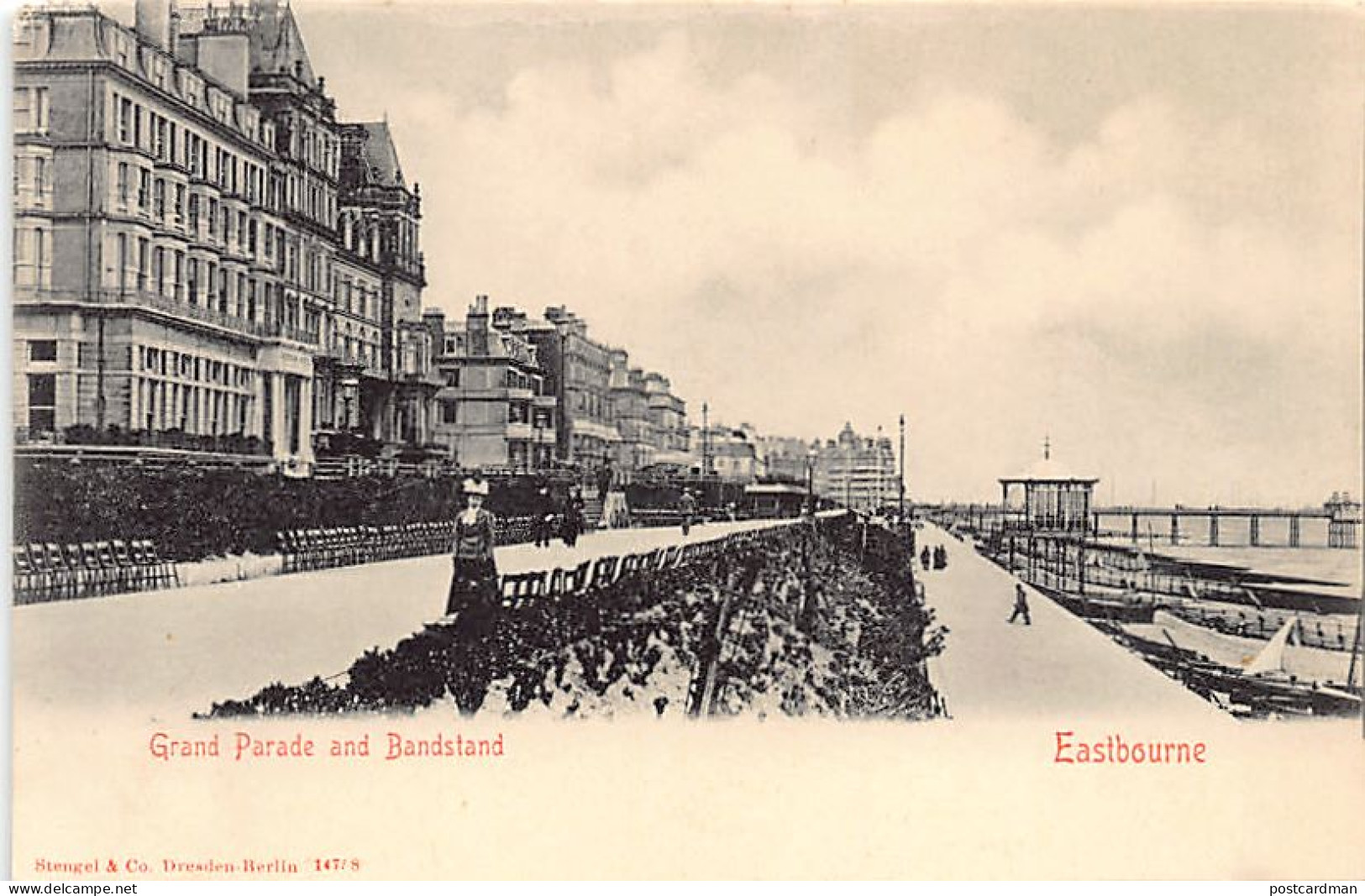 England - EASTBOURNE (Sx) Grand Parade And Bandstand - Publ. Stengel & Co. 14738 - Eastbourne