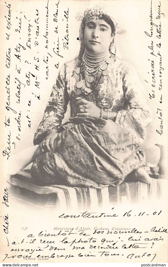 Scènes & Types - Mauresque D'Alger, Costume D'intérieur - Ed. J. Geiser 236 - Frauen