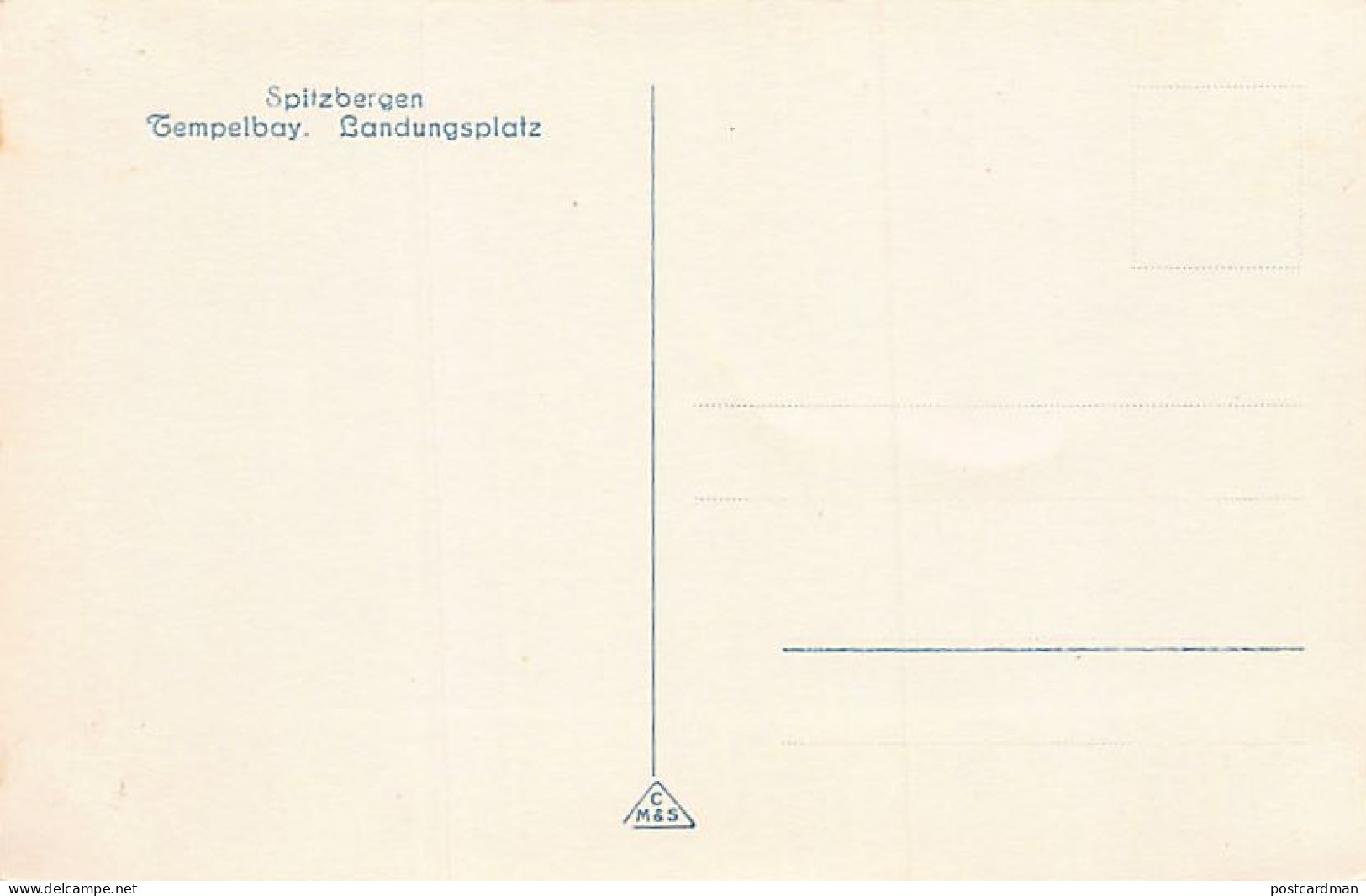 Norway - SVALBARD Spitzbergen - Tempel Bay - Landing Place - Publ. C. M. & S.  - Norvège