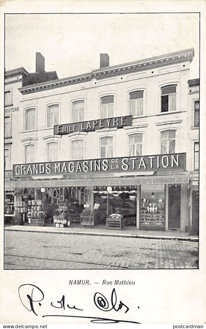 NAMUR - Grands Magasins De La Station, E. Lapeyre, Rue Mathieu - Ed. Inconnu  - Namur