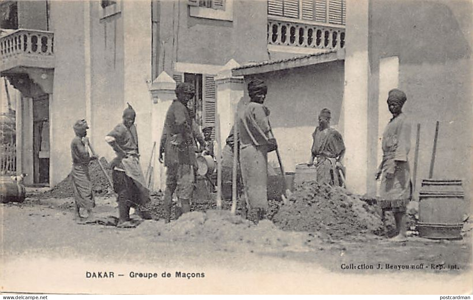 Sénégal - DAKAR - Groupe De Maçons - Ed. J. Benyoumoff  - Sénégal