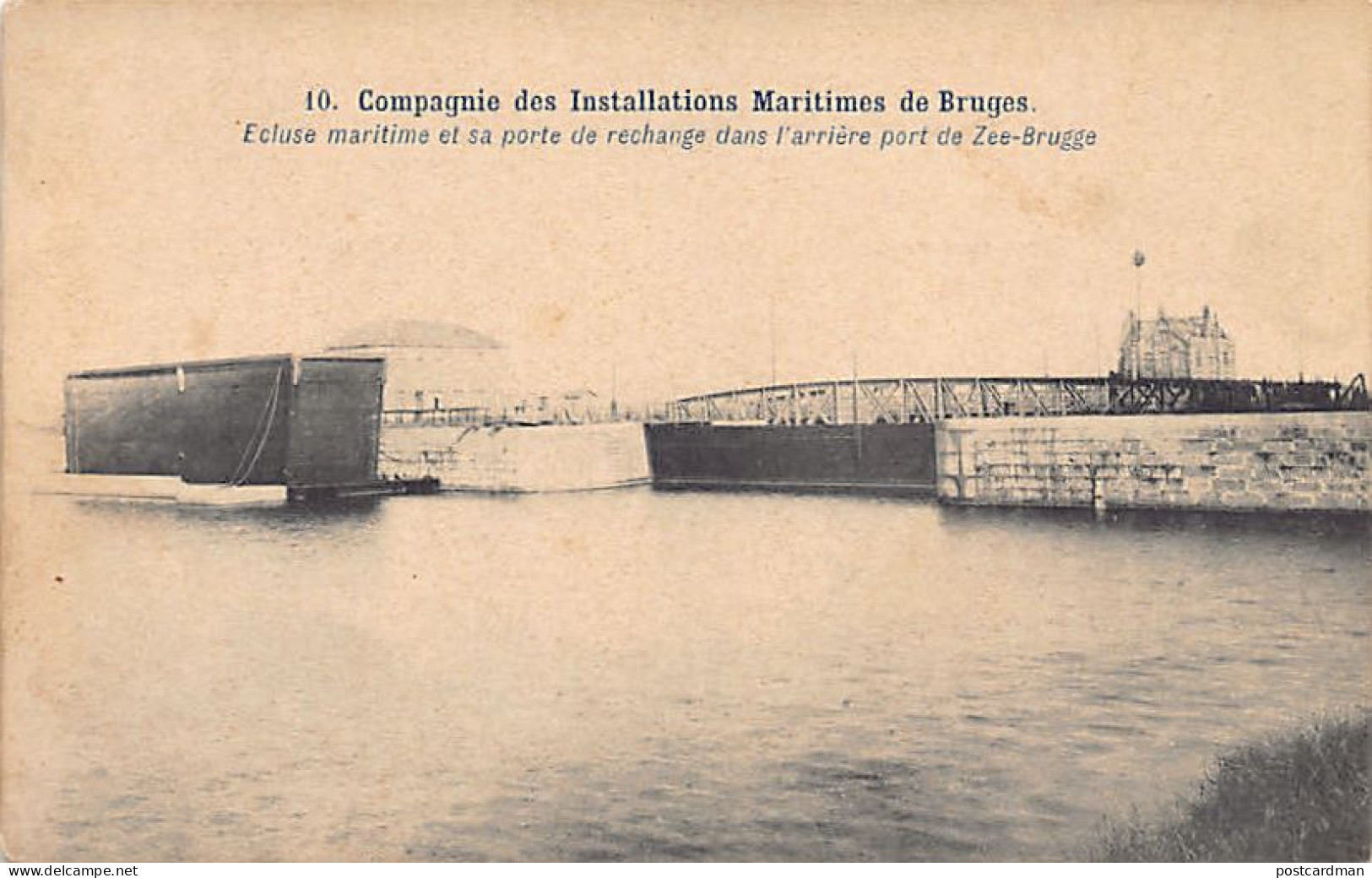 ZEEBRUGGE (W. Vl.) Compagnie Des Installations Maritimes - Ecluse Maritime Et Sa Porte De Rechange Dans L'arrière Port - Zeebrugge