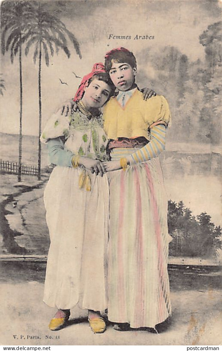 Tunisie - Femmes Arabes (Deux Amies) - Ed. V. P. Paris 48 Aquarellée - Tunisie