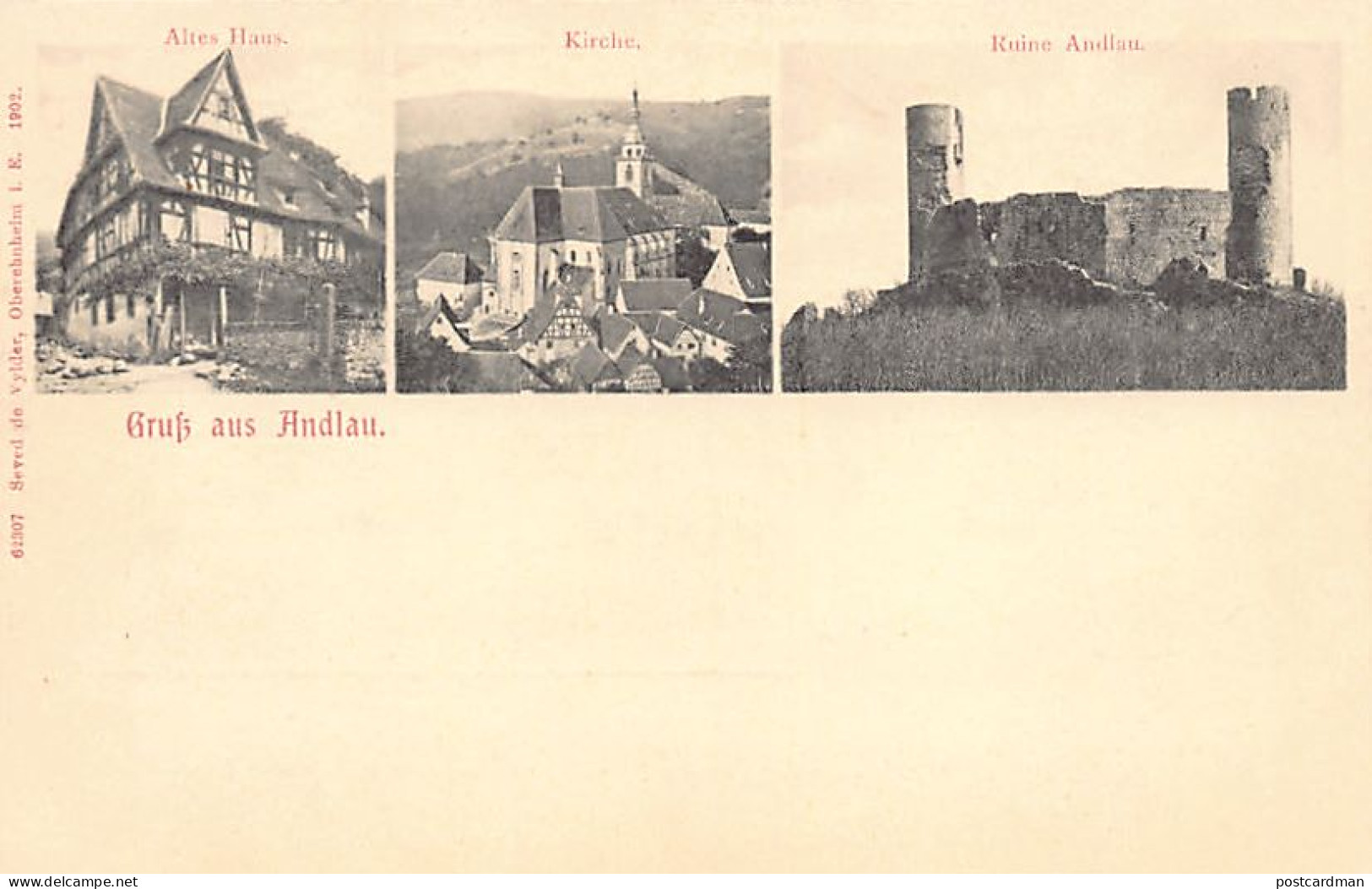 Andlau - Vieille Maison - Eglise - Château D'Andlau - Ed. Seved De Vyler, Oberehnheim 1902 (Obernai) - Other & Unclassified