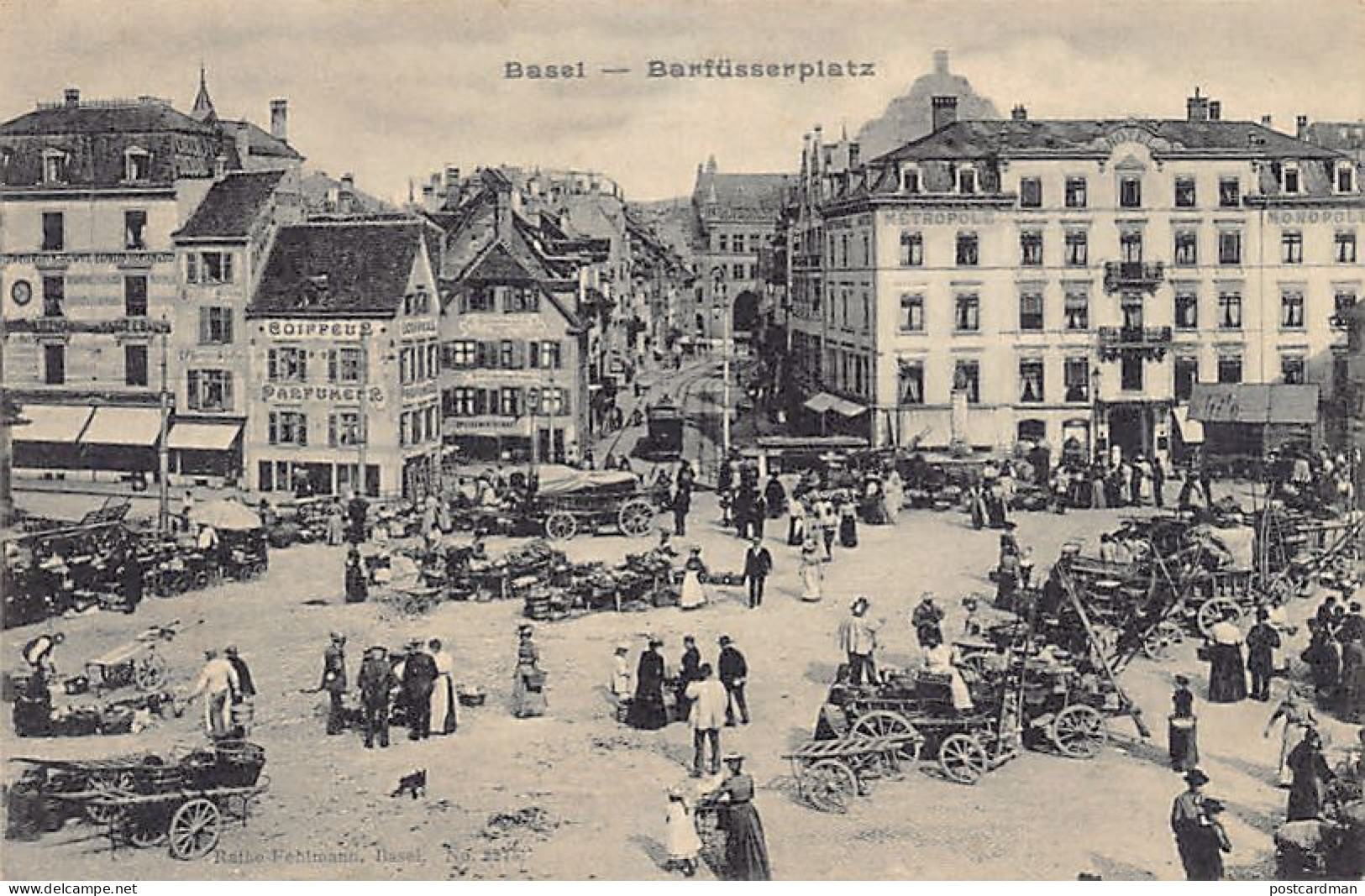 BASEL - Markt - Barfüsserplatz - Verlag Fehlmann 2275 - Basilea