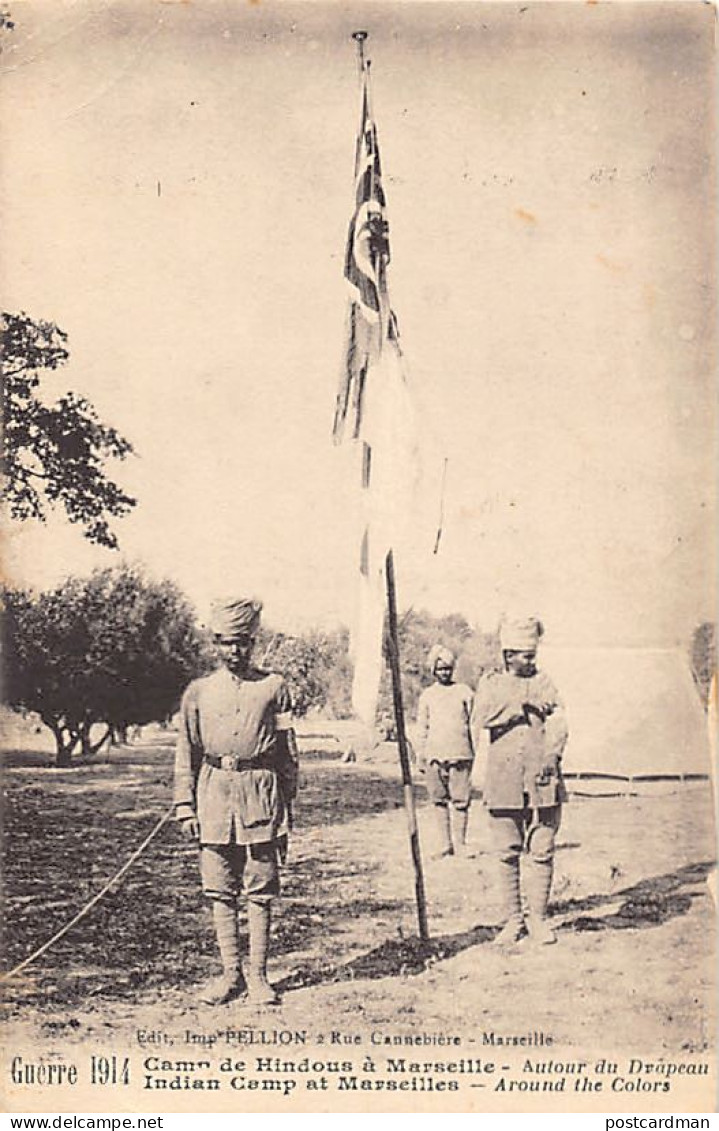 INDIA - Indian Army During World War I - Flag Of The Indian Army In Marseille, France  - Indien