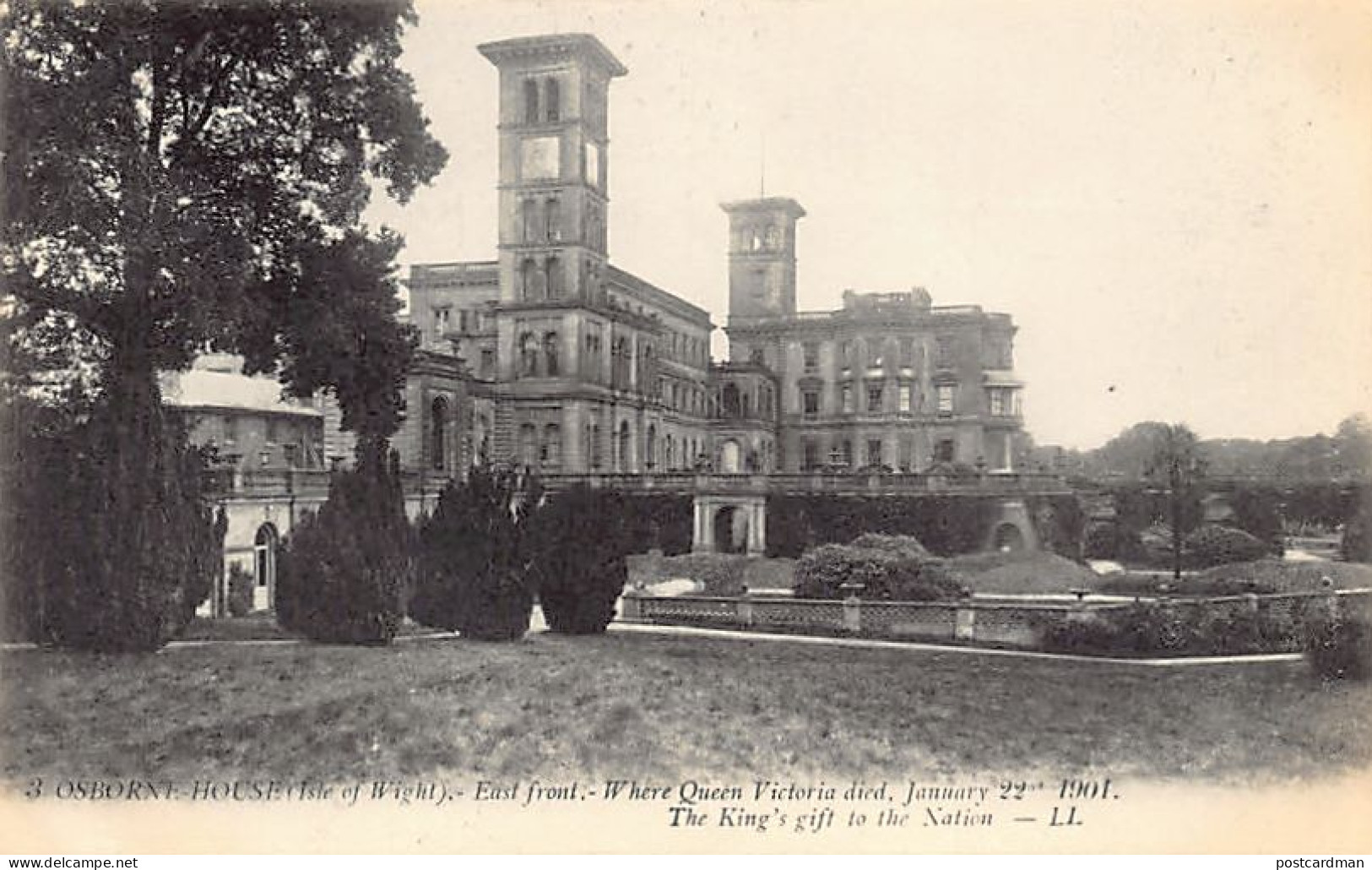England - I.O.W. - OSBORNE HOUSE - East Front: Where Queen Victoria Died 22 January 1901 - Publisher Levy LL. 3 - Sonstige & Ohne Zuordnung