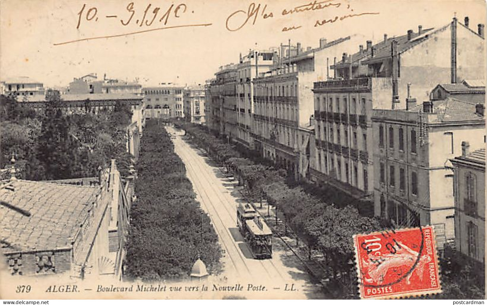 Algérie - ALGER - Boulevard Michelet Vue Vers La Nouvelle Poste - Tramway - Ed. L.L. Levy 379 - Algiers