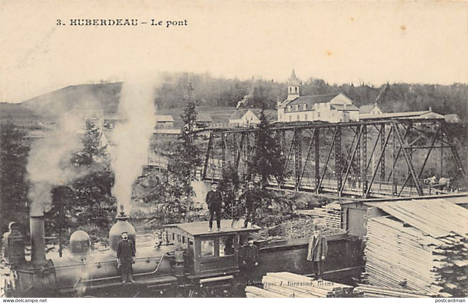 Canada - HUBERDEAU (QC) Le Pont - Locomotive - Publ. Unknown - Andere & Zonder Classificatie