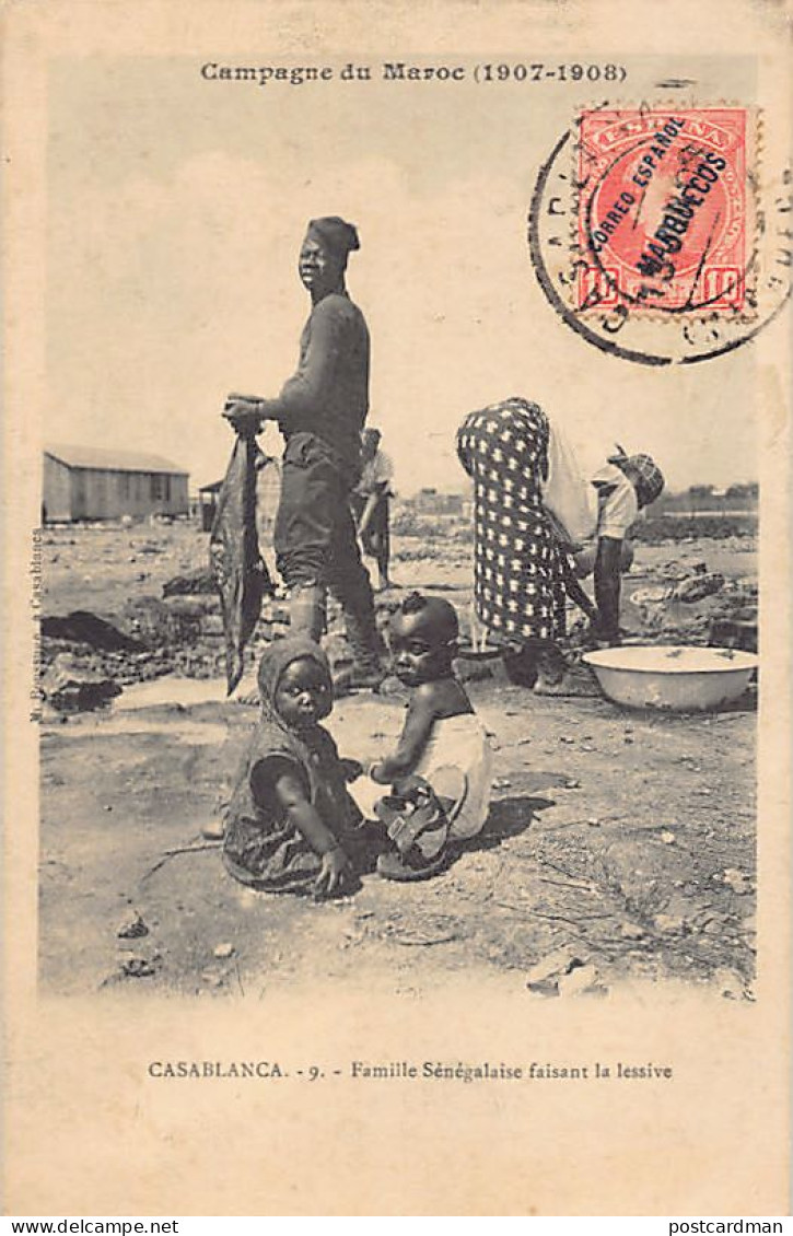 Sénégal - Famille Sénégalaise Faisant Sa Lessive à Casablanca - Campagne Du Maroc (1907-1908) - Ed. Inconnu 9 - Sénégal