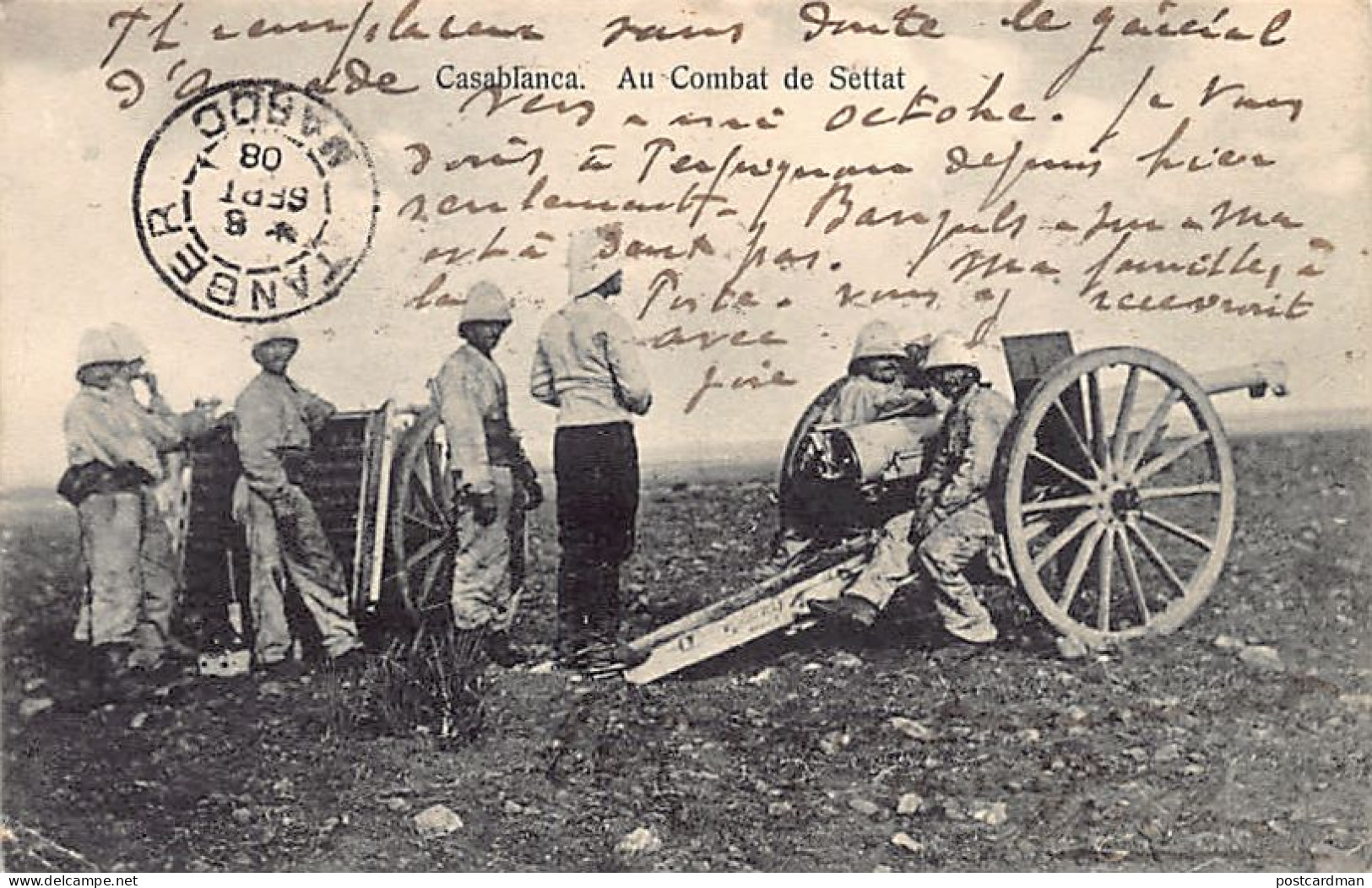 Maroc - CASABLANCA - Au Combat De Setta - Pièce De 75 Mm - Artillerie - Ed. Au Grand Paris Nahon & Lasry 43 - Casablanca