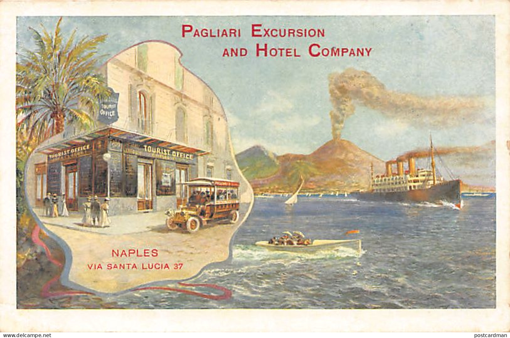 NAPOLI - Pagliari Excursion & Hotel Company - Via Santa Lucia 37 - Napoli (Napels)
