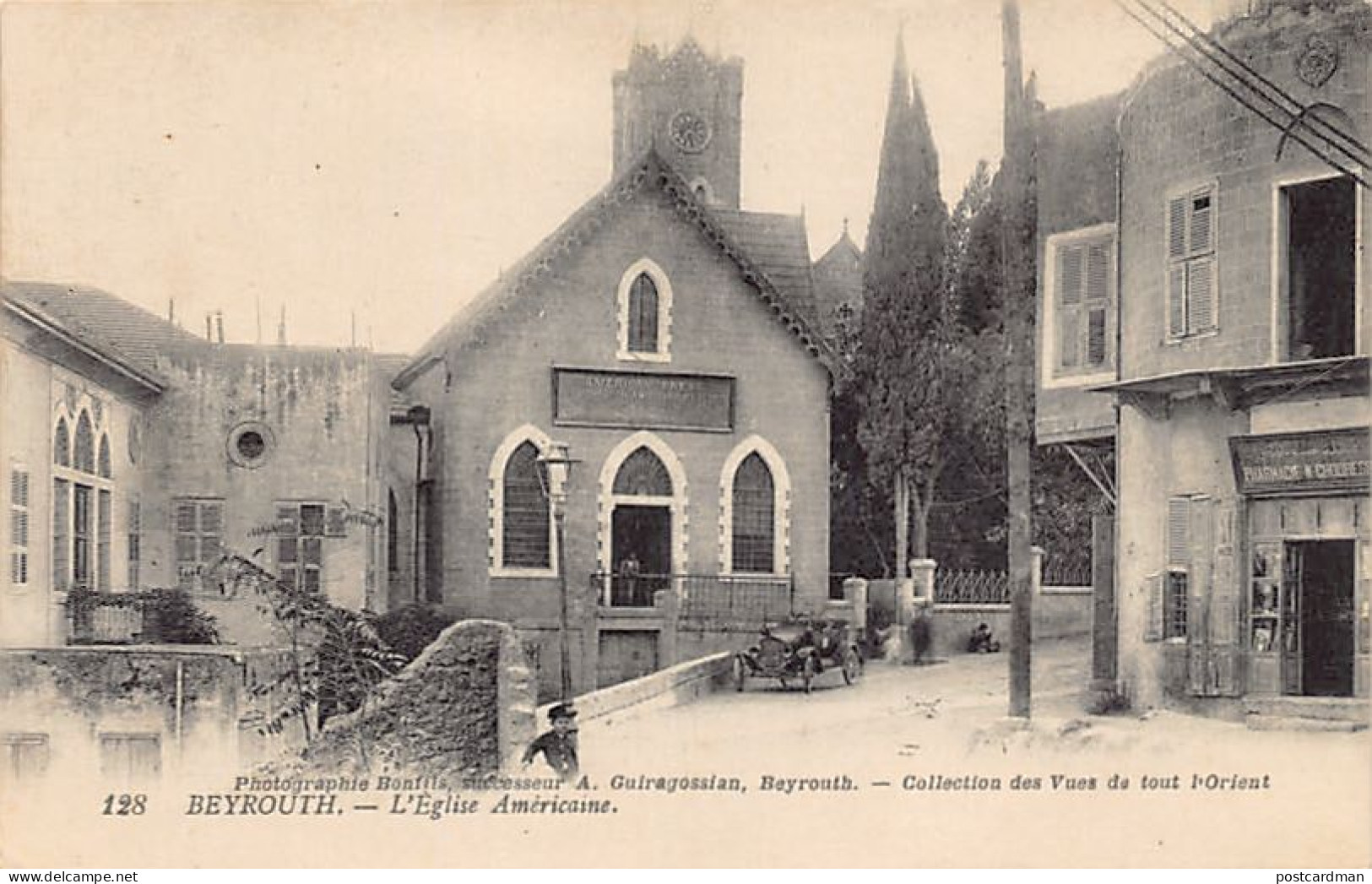 Liban - BEYROUTH - L'église Américaine - Pharmacie N. Chodressi - Ed. Photographie Bonfils, Successeur A. Guiragossian 1 - Liban