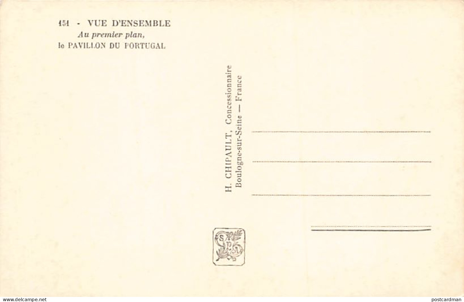 Portugal - O Pavilhão Português Na Exposição Internacional De Paris Em 1937 - Ed. H. Chipault 151 - Other & Unclassified