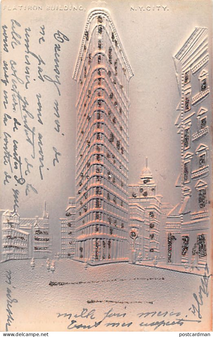 NEW YORK CITY - Flatiron Building - POSTCARD WITH GLITTERS - Unknown Publisher - Other & Unclassified